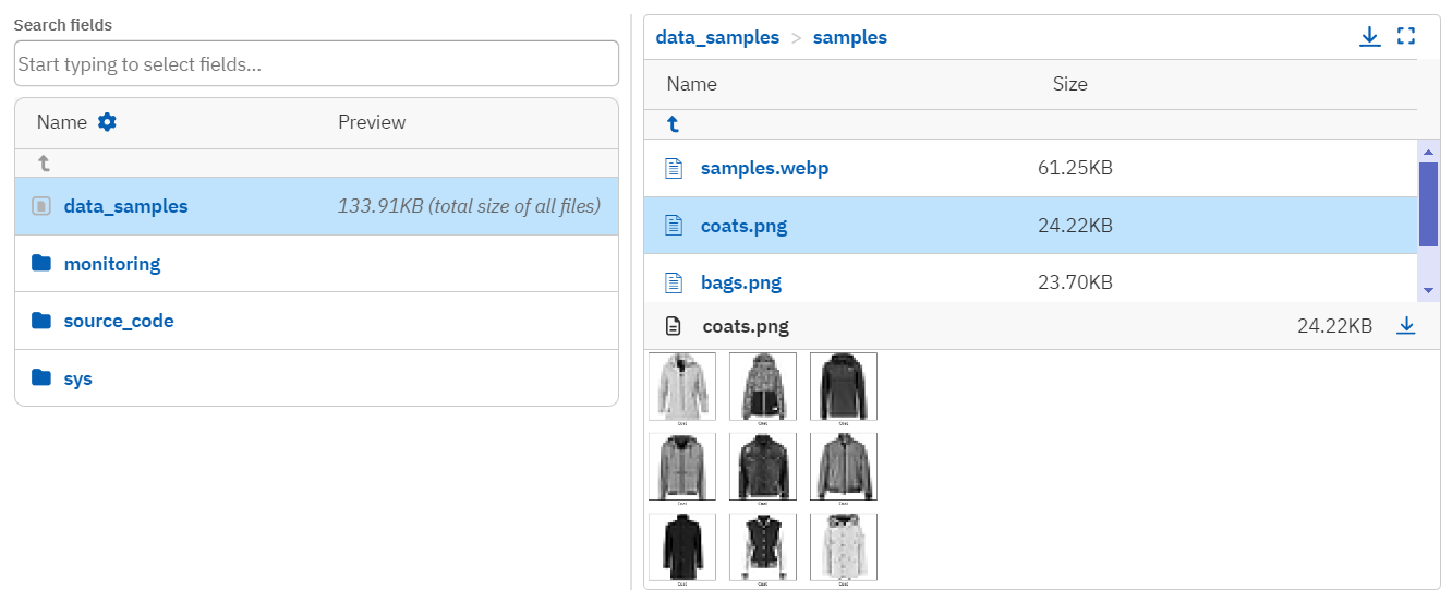 Preview of set of images