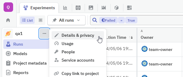 Finding project details